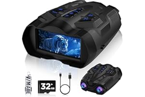 WARMTUYO Night Vision Goggles - 4k Infrared Binoculars with 3.5" HD Screen -16X Digital Zoom 9 Gear Nightvision Binocular for Adults - 5000mAh Up to 12H with 32GB TF Card - Gifts for Hunting Outdoor