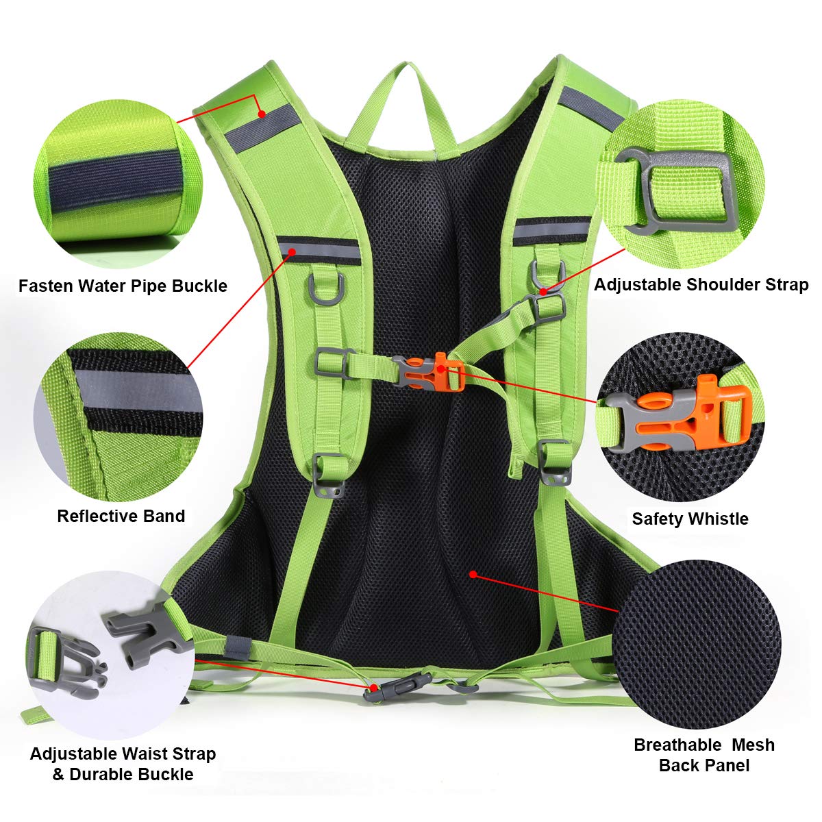 DAVIDNILE Hydration Backpack - Prefect Outdoor Gear for Skiing, Running, Hiking, Cycling, Camping, Climbing