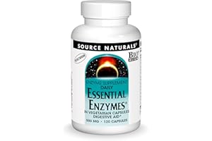 Source Naturals Essential Enzymes 500mg Bio-Aligned Multiple Enzyme Supplement Herbal Defense for Digestion, Gas, Constipation & Bloating Relief - Supports Immune System* - 120 Vegetarian Capsules