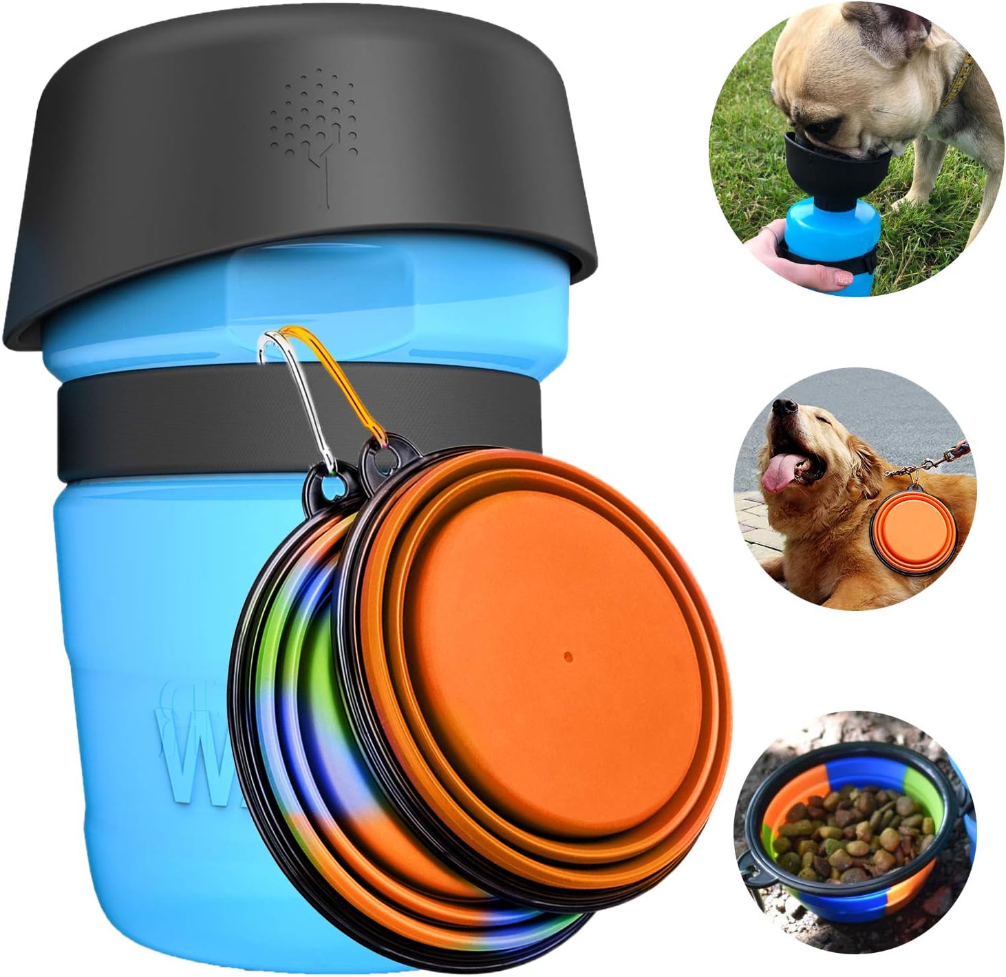 Portable Dog Water Bottle Bowl,Upgraded 2 in 1 Drinking Cup Dispenser