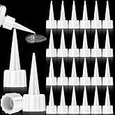 Loopeer 24 Pcs 312 Extra Tips for Ca Glue Snip Tip Applicator Tips, White | Snip Tip Extenders for Glue Bottles, Replacement Caps for CA Adhesive Tubes, DIY Crafts Woodworking Models
