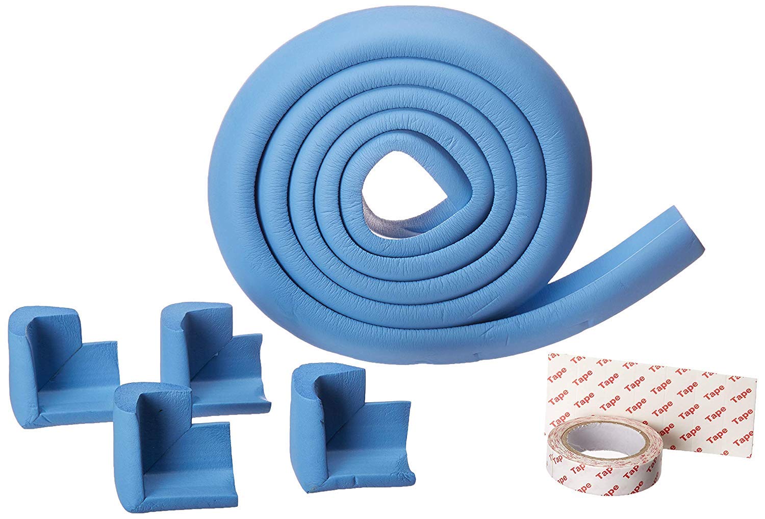 L Shape Extra Thick Furniture Edge and Corner Guards, 16.4ft Bumper 4 Adhesive Childsafe Corners, Fireplace, Edge Cushion & Corner Guard Set.Baby Proofing Edged.(Sky Blue) (16.4ft)