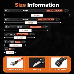 LOZAGU 12-Piece Phillips Bits #2 Impact