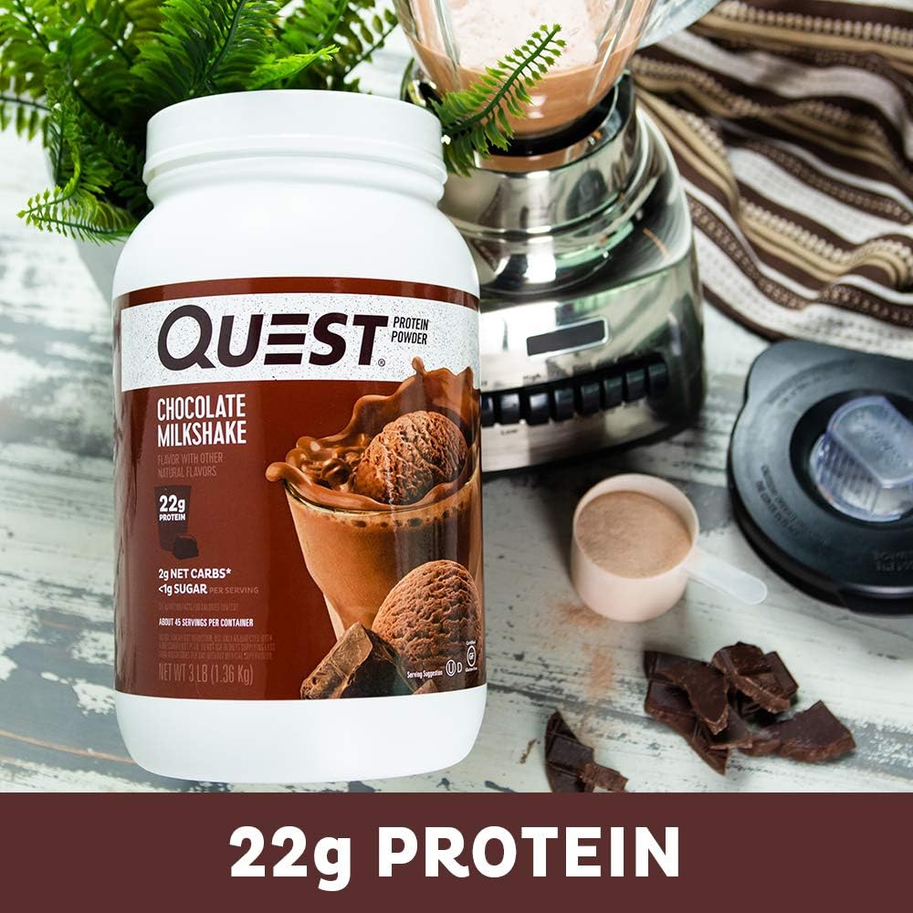 Quest Nutrition Chocolate Milkshake Protein Powder, High Protein, Low Carb, Gluten Free, Soy Free, 48 Ounce (Pack of 1): Health & Personal Care