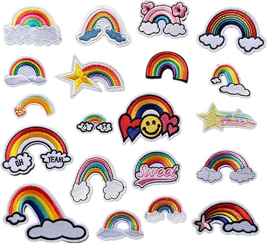 Amazon アイロン刺繍ワッペン Savori 虹 アップリケワッペンdiy服