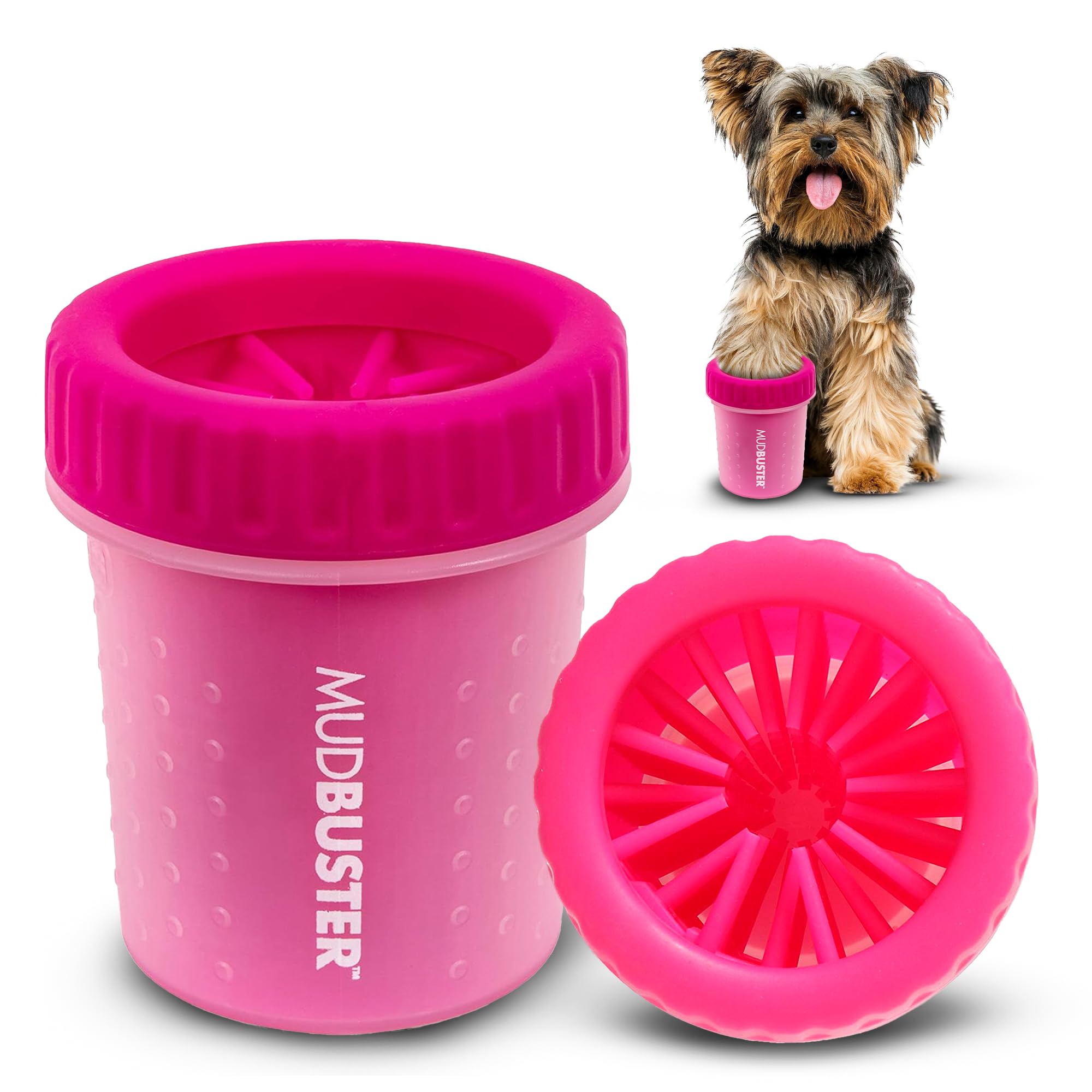 Dexas MudBuster Portable Dog Paw Cleaner, Small, Pink, PW700233