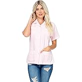 Mojito Collection Women's Cotton Blend Classic Short Sleeve 4-Pocket Guayabera