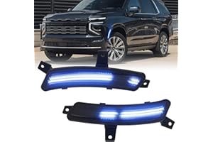 CYBORICH Dynamic Bule LED Side Marker Lights for 2025 2026 GMC Yukon XL Chevy Tahoe Suburban Cadilac Escalade ESV Upgrade Dua