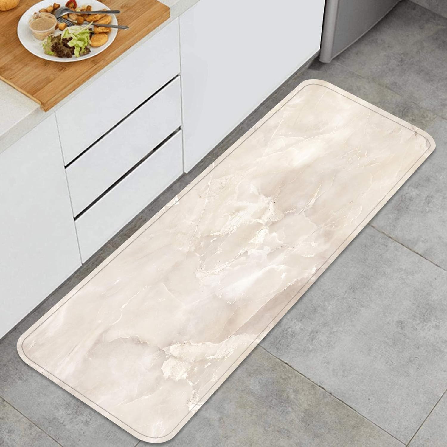 YANAIX NonSlip Kitchen Rug,abstract marble texture background