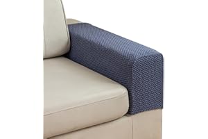 Stlemiko Couch Sofa Arm Chair Covers Set of 2 Polyester Stretch Arm Rest Covers for Sofa Recliner Chair Arm Covers Protectors with Twist Pins (Gray Blue,M)