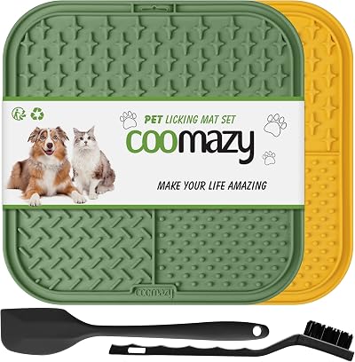 Coomazy Licky Mats for Dogs 2 Pcs Slow Feeding Suction Cup