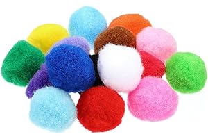 PATIKIL 2inch Pom Poms for Crafts, 16Pcs Fuzzy Pastel Pom Pom Balls for Art Supplies DIY Creative Craft Material Handicraft D