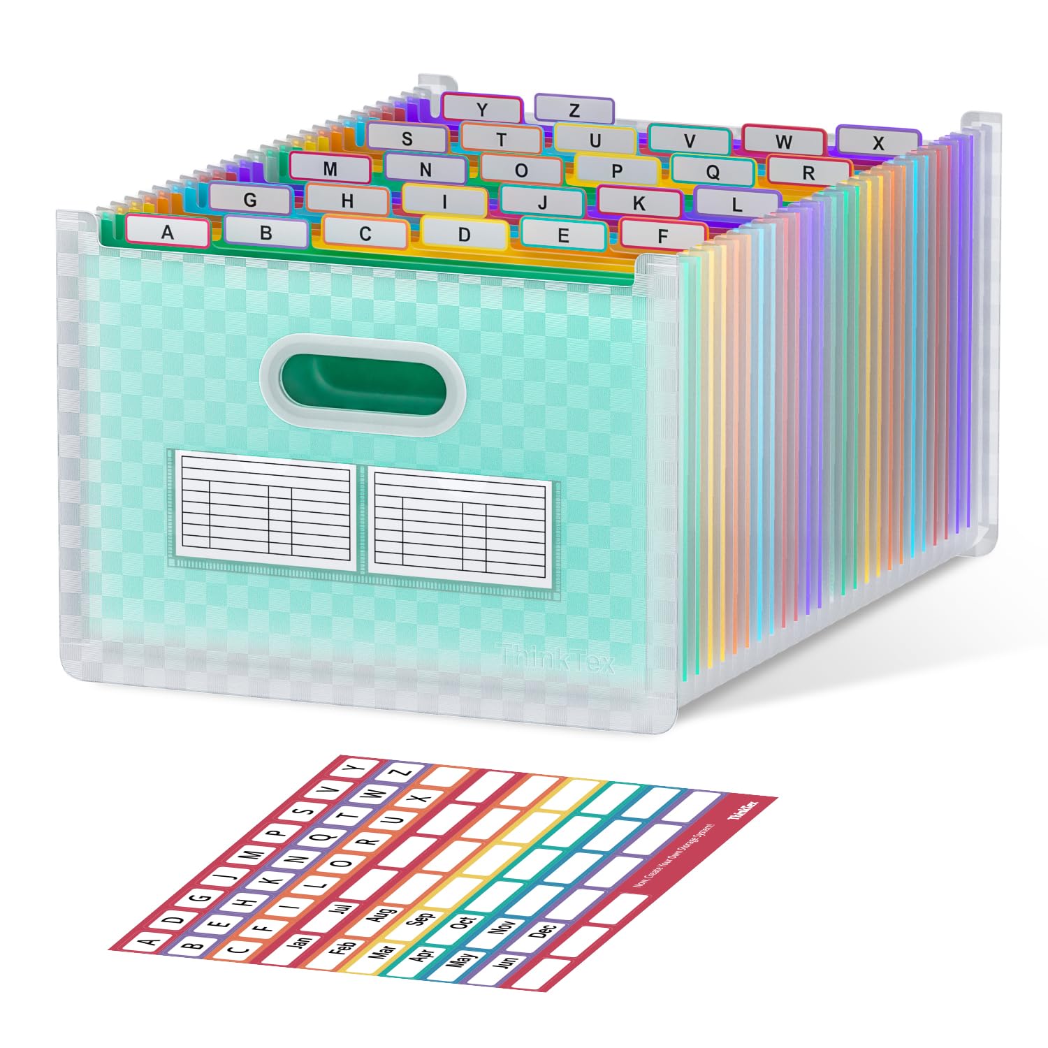 File Organiser, 26 Pockets Expanding File Folder, Upright and Open Top, A-Z Colorful Tabs, Larger Capacity Document Organiser, Coupon Bill Receipt Organiser, Letter/A4 Size