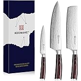 KEEMAKE Kitchen Knife Sets, 3 Pieces Professional Chef Knife Set with High Carbon Stainless Steel, Ultra Sharp Blade Kitchen Knives Sets with Ergonomic Pakkawood Handle & Gift Box