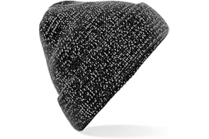 Beechfield Unisex Reflective Beanie (One Size) (Black)