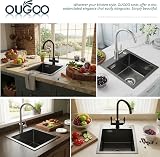 OUGOO 304 Stainless Steel Black Kitchen Sink 45x50cm Single Bowl Darin Kit view 2