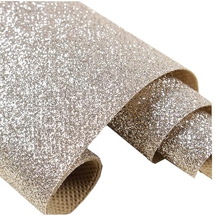 Dhhouse Champagne Glitter Wallpaper Sparkly Glitter Paper For Bedroom Store And Salon 2 Rolls