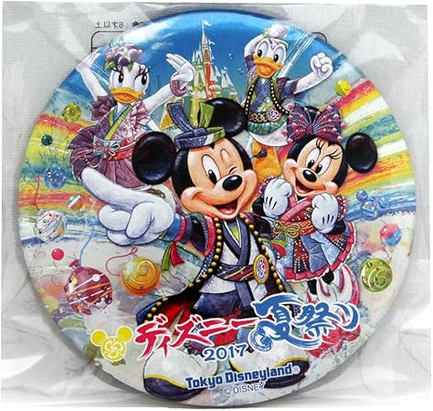 Amazon ディズニー 夏祭り 17 ランド 祭り風 缶バッジ カン バッジ ミッキー ミニー ドナルド デイジー ランド限定 Micky Minnie バッジ おもちゃ