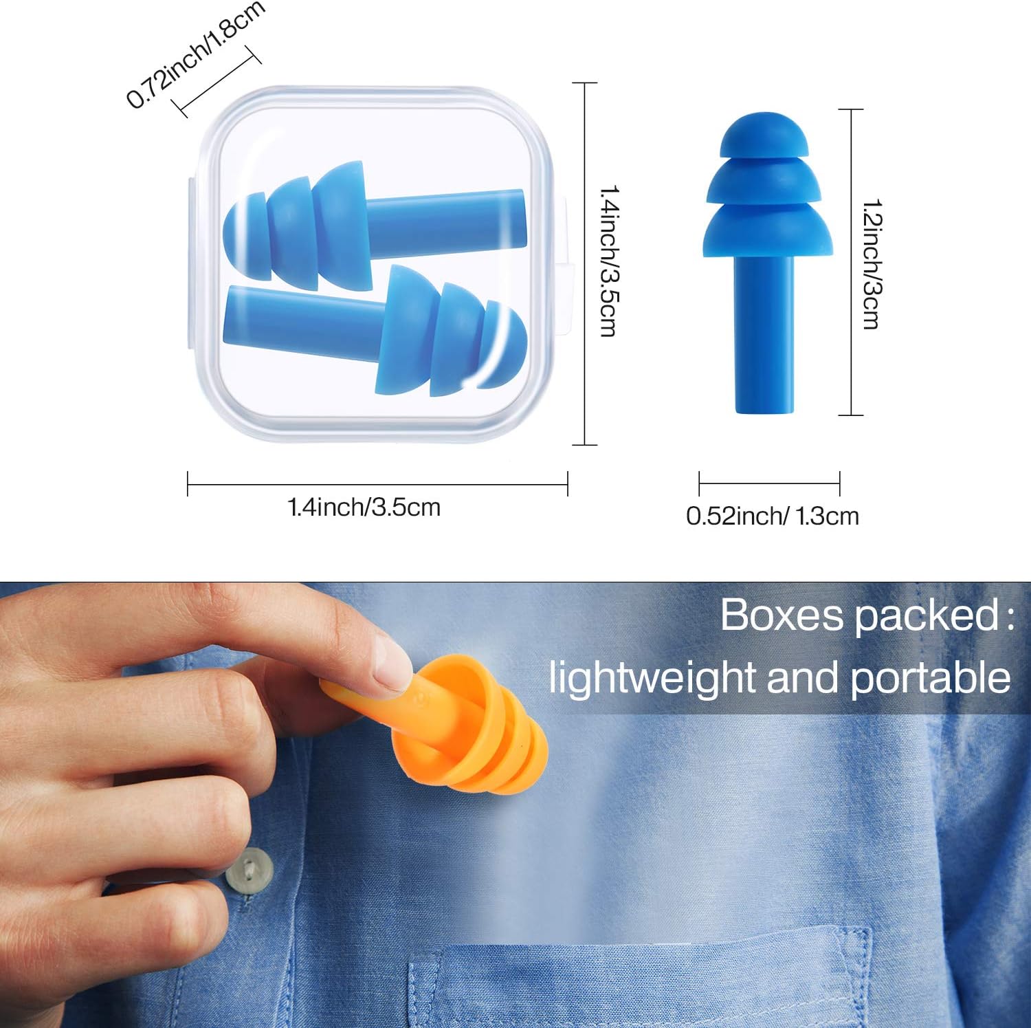 24 works Ear Plugs Silicone Soft Ear Plugs Waterproof Reusable Earplugs Noise Reduction Earplugs for Adults Kids Sleeping Snoring Swimming Travel Concerts - Image 3