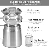 Guniata Stainless Steel Deep Fat Fryer Strainer Pot with Filter Lid 2L view 9
