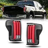 XuChenKJ Full LED Tail lights For Toyota Tundra 2007-2013 Taillight Rear Brake Turn Signal Lamp Pair (Milky Red Inner LENSClear Lens)
