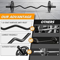 Olympic EZ Curl Barbell Bar 47", 2-Inch Curl Bar