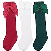 AQOKKA Baby Knee High Socks Kids Tube Long Boot Socks with Bow Cotton Knit Stocking Infant Toddler Dress Socks for Boy Girl