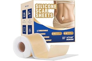 FEISINA Silicone Scar Tape, Silicone Scar Sheets, (1.6" X 120" Roll - 3M) Scar Tape for Surgical Scars, Effective Keloid Bump Removal, Reusable Silicone Tape for Scars, Keloid, C-Section, Surgery