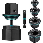 LIBRATON Low Profile Impact Socket Adapter Set, 5pc Magnetic Converter Kit | for Tight Space (1/4" to 3/8", 3/8" to 1/2", 1/2" to 3/4", 3/4" to 1", &amp; 1/4" Hex Adapter) for Impact Wrench and Drill