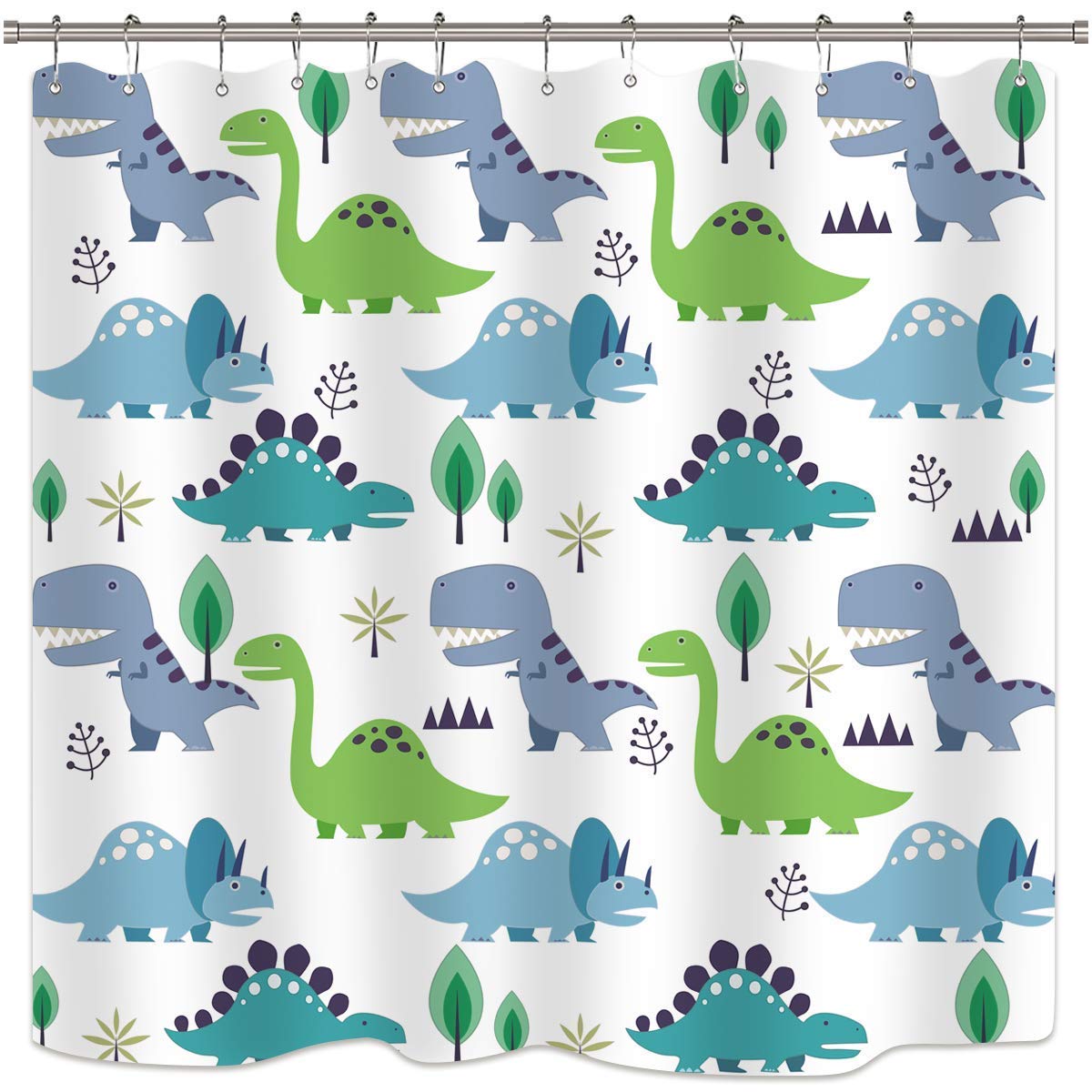 Familydecor Kids Decor Shower Curtain Cute Cartoon Dinosaur Bathroom Decor Fabric Bathroom Set Polyester Waterproof Bath Curtains 72 X 72 Inches With Plastic Shower Hooks Amazonin Home Kitchen