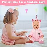 Aolso Baby Doll Clothes 14-18 Inch Unicorn Hooded Jumpsuit with Coat Hanger view 6