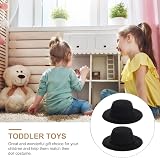 STOBOK 20pcs Mini Felt Top Hats for Dolls - Black & Yellow Decorative Hats view 8