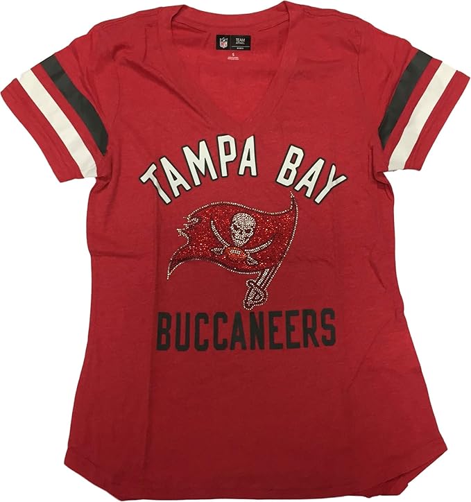 Buy Tampa Bay Buccaneers Womenâs 4Her Extra Point Tri-Blend V-Neck T-Shirt (Small) Red at Amazon.in