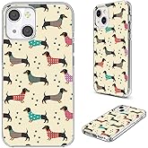 AKORAVO for iPhone 15 Case for Women Girl Men, Full Protective Shockproof Slim Soft TPU Clear Phone Cover Cases Design for iPhone 15 6.1,Cute Cartoon Animal Pet Dog Dachshund Paw