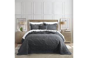 HZ & HY Oversized King Bedspread 128x120 Extra Wide, Quilted Coverlet Bedding Set, Lightweight Thin Comforter, Reversible, Lu