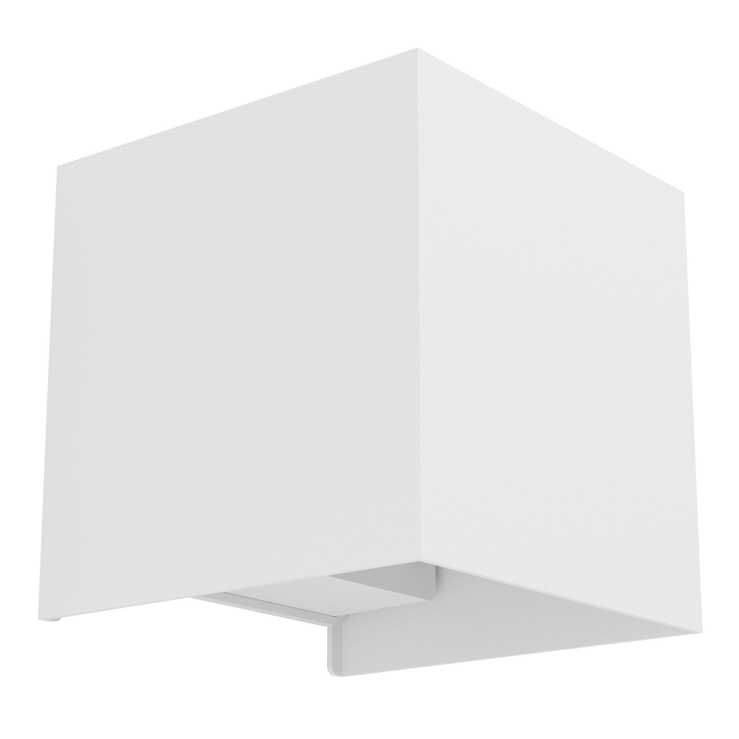 Eglo LED Indoor wall lightValmontone, wall lamp Cube with indirect up and Down Light, wall uplighter for Bedroom and Living Room, White Metal, Warm White, 10 x 10 cm