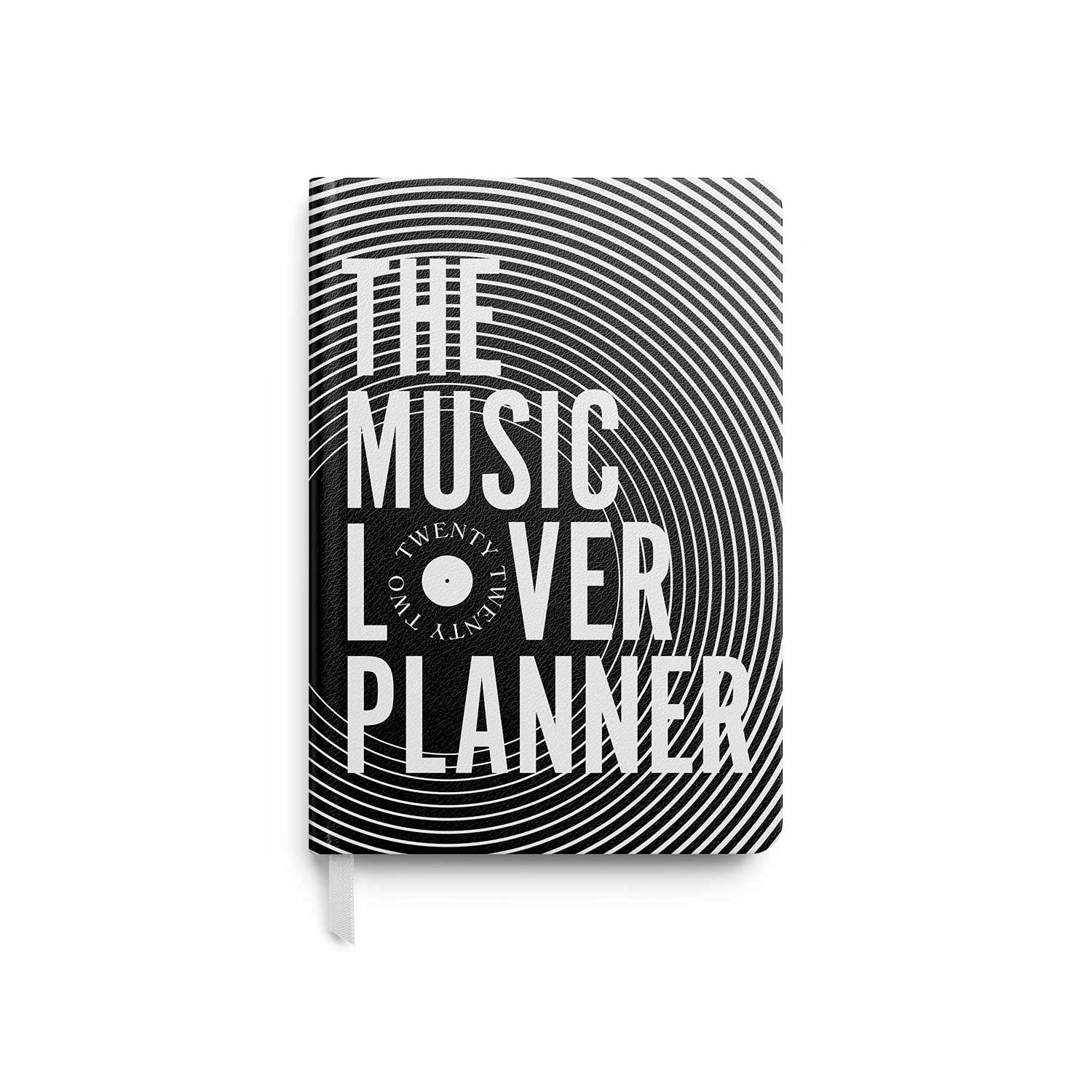 Grupo Erik The Music Lover Planner 2022 Diary Day To Page - 12 Months Planner January 2022 - December 2022 - Leather Diary 2022 Daily Planner AAEDPA52201 Music Lovers Black