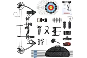 AKCHOER Compound Bow and Arrow Set 30-70 lbs for Adult, Adjustable Hunting Compound Bow Archery with Limbs Made in USA, Right Hand, 18”-31”, up to IBO 320 fps