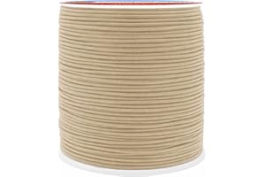 Mandala Crafts 1mm Khaki Elastic Cord for Jewelry Making – 109 Yds Stretchy Cord Round Elastic Strings for Sewing