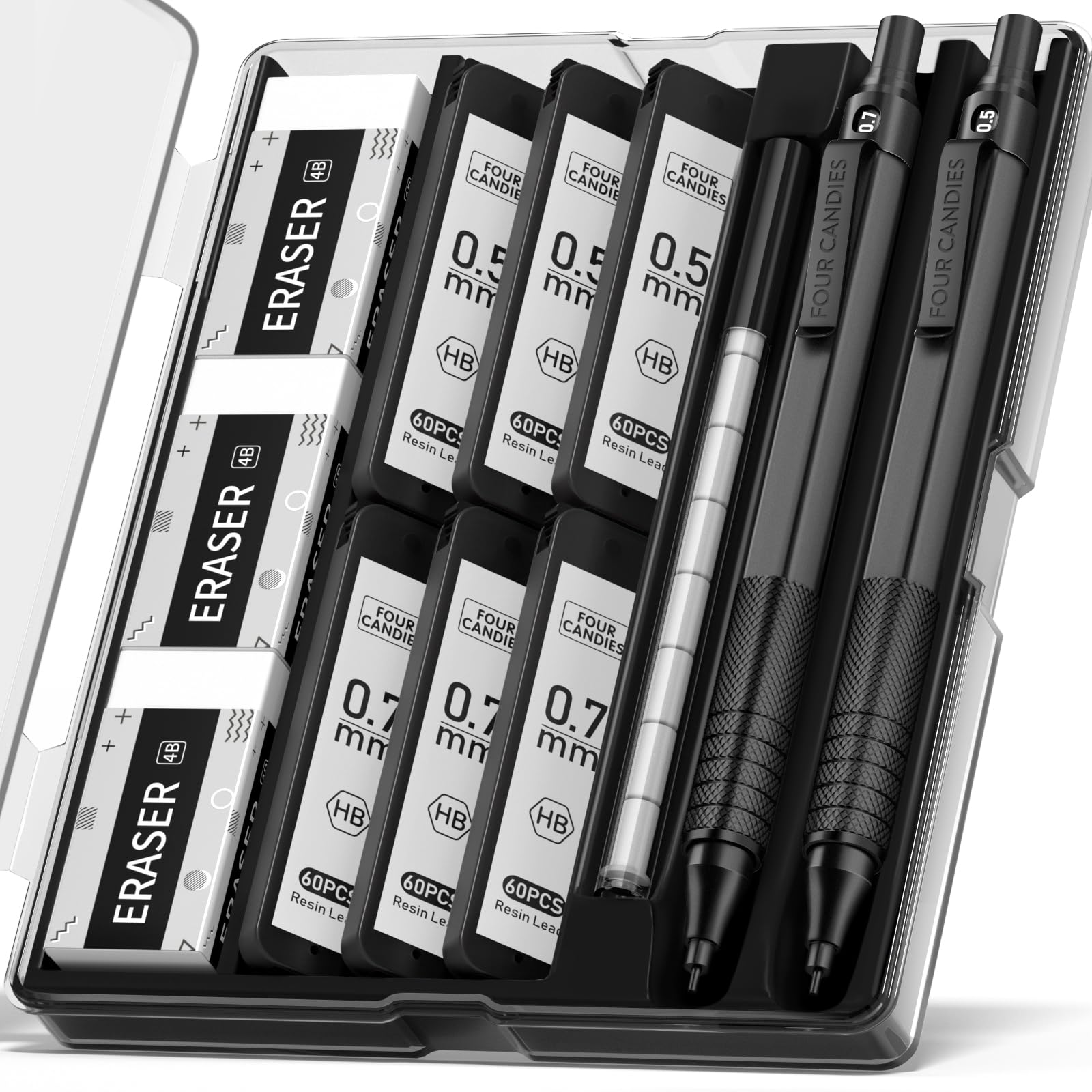Four Candies 2PCS Metal Mechanical Pencils Set with