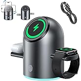 3 in 1 Charging Station Compatible with Mag-Safe Charger Stand for iPhone 17 16 15 14 13 12, Wireless Charging Station for Ai