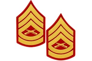 MEDALS OF AMERICA EST. 1976 United States Marine Corps (USMC) chevron gold on red GYSGT Gunnery Sergeant Male