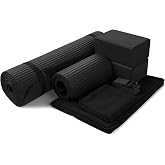 BalanceFrom 7-Piece Yoga Set with 71x24x0.5 Inches Extra Thick Mat and Carrying Sling &ndash; Includes 2 Blocks, Stretch Strap, 2 Towels, and Knee Pad for Home, Studio, and Gym Workouts