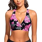 Aqua Eve Women Bikini Top Only Push Up Swimsuit Top Padded Bathing Suit Top for Large Bust