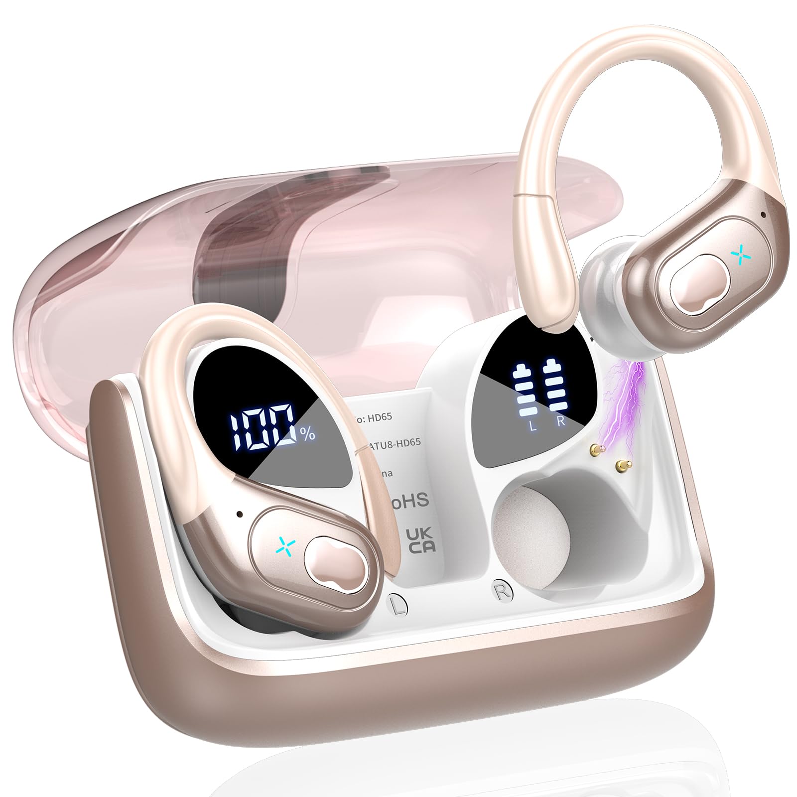 Photo 1 of AI Translation Earbuds, 164 Language Translator Earbud with APP, Rose