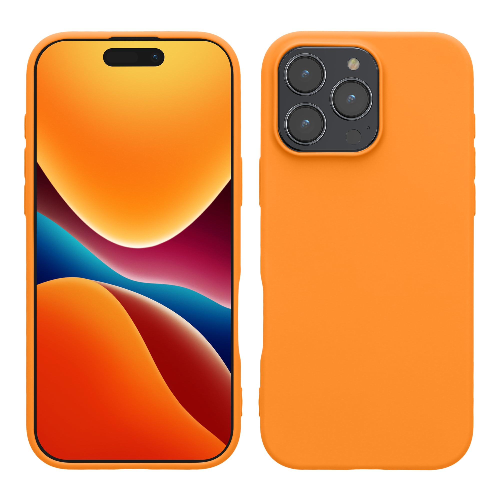 kwmobile Case for Apple iPhone 16 Pro Max Case - Soft Cover - Shockproof TPU Material - Wireless Charging - Fruity Orange