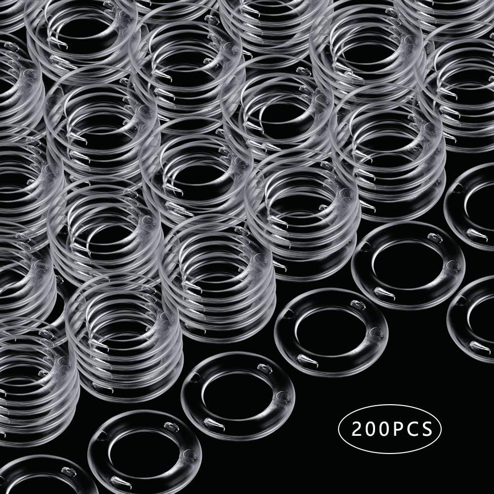 UOWAN 200 PCS Clear Roman Blind Rings,13 mm Window Curtain Rings