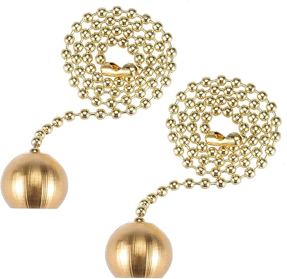 sourcing map 12 inch Brass Pull Chain Ornaments Decorative Ball Pendant