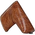 Craftsman Golf Premium Leather Brown Blade Mallet Putter Cover Driver Fairway Wood Headcover Cover Magnetic Closure
