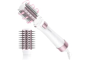 Agotiias Rotating Barrel Hair Dryer Brush Spinning: 2 Size Detachable Brush(2" & 1.5") | 3 Heats & 2 Speeds Plus a Cool Air Setting | Big Buttons Design for Arthritis